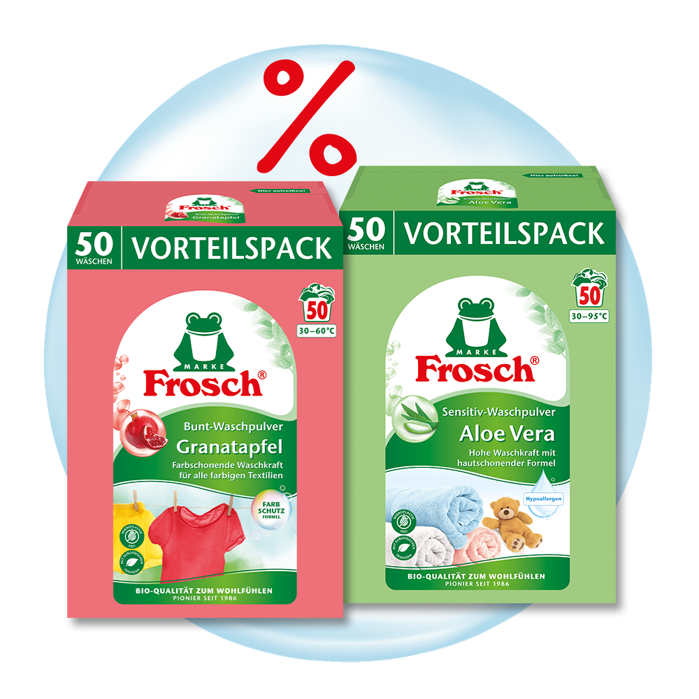 Family-Paket 100 Waschladungen - Bunt- und Sensitiv-Waschpulver-Mix