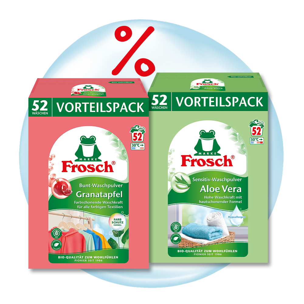 Family-Paket 104 Waschladungen - Bunt- und Sensitiv-Waschpulver-Mix