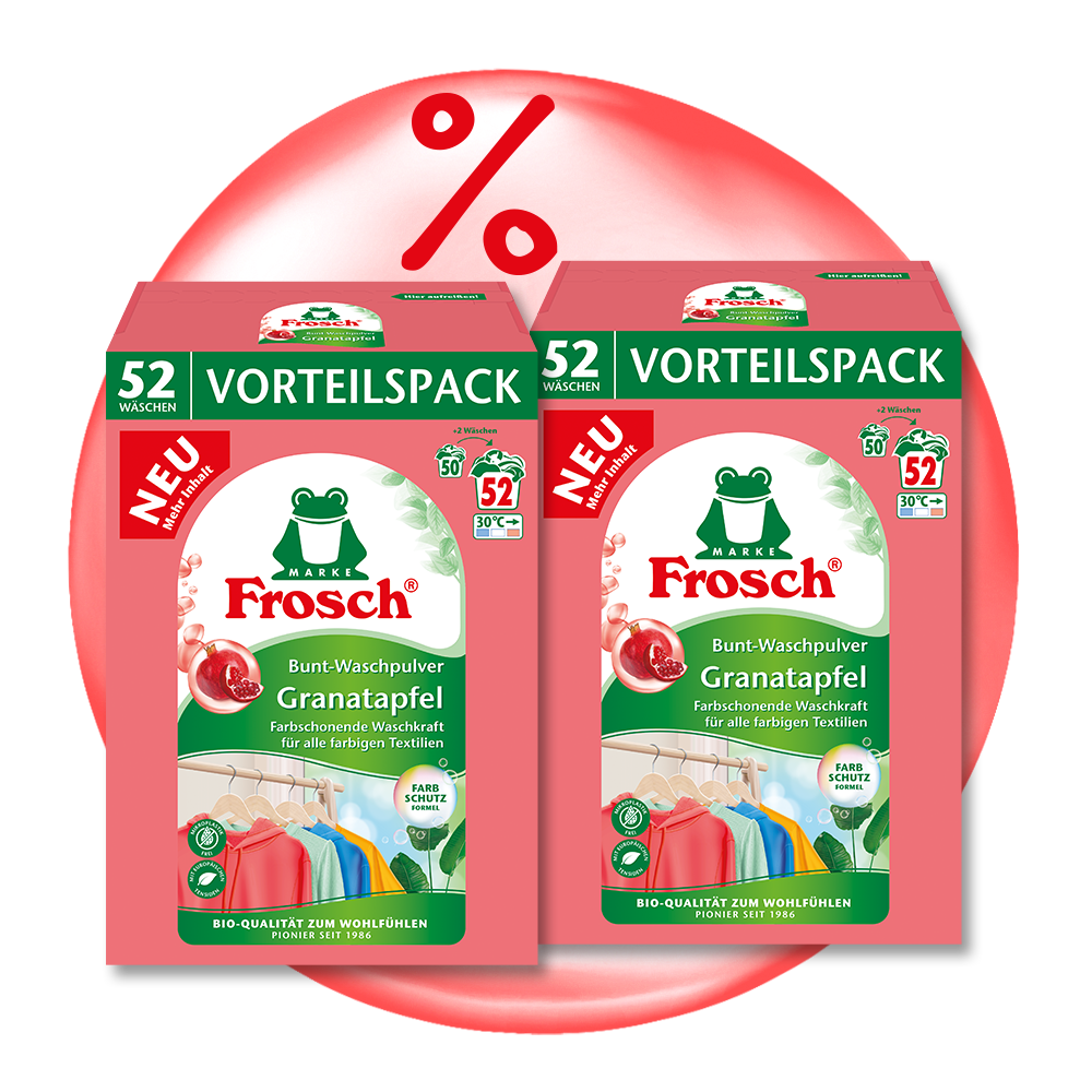 Family-Paket 104 Waschladungen - Bunt-Waschpulver Granatapfel Family-Paket 104 Waschladungen - Bunt-Waschpulver Granatapfel
