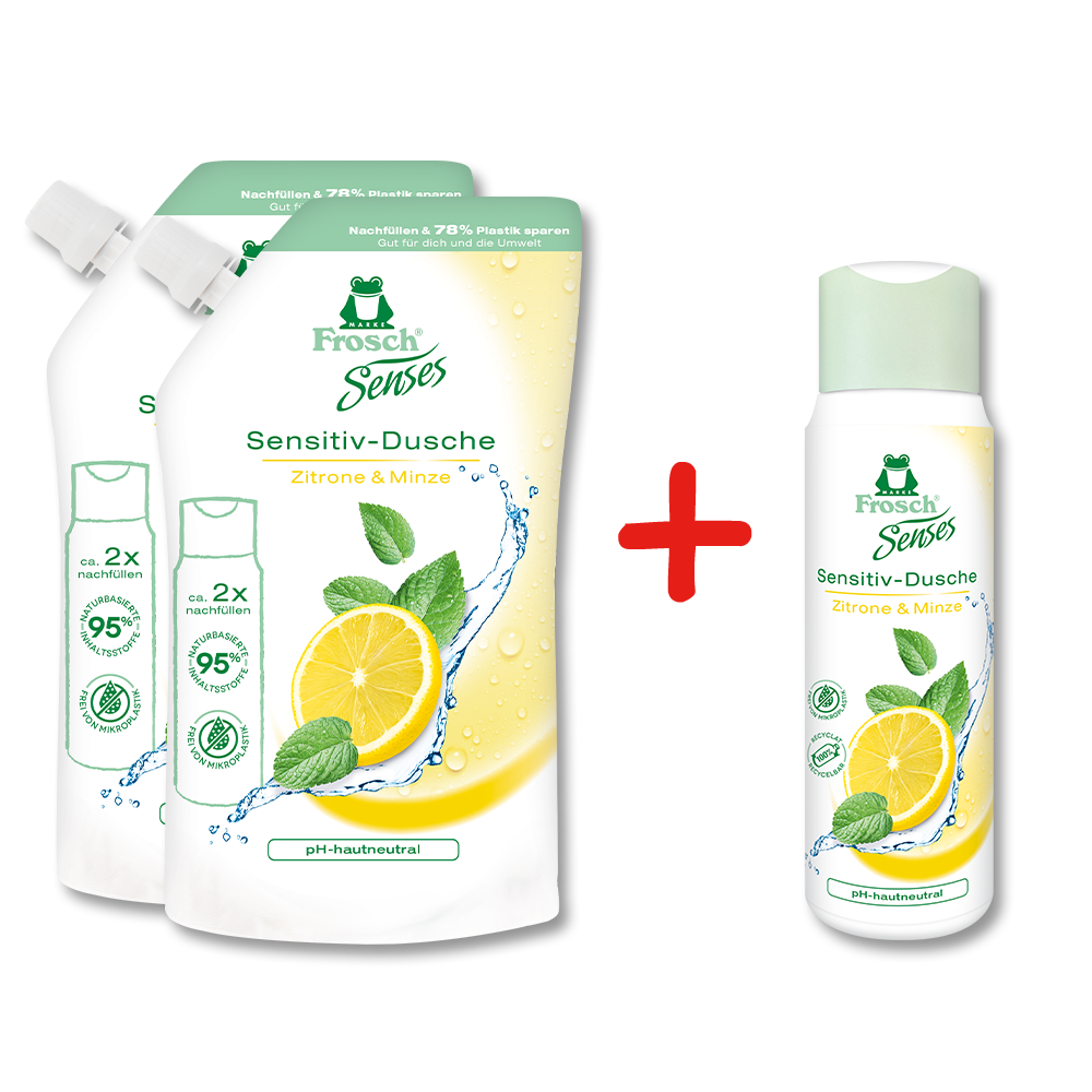 Starter-Set Frosch Senses Sensitiv-Dusche Zitrone & Minze