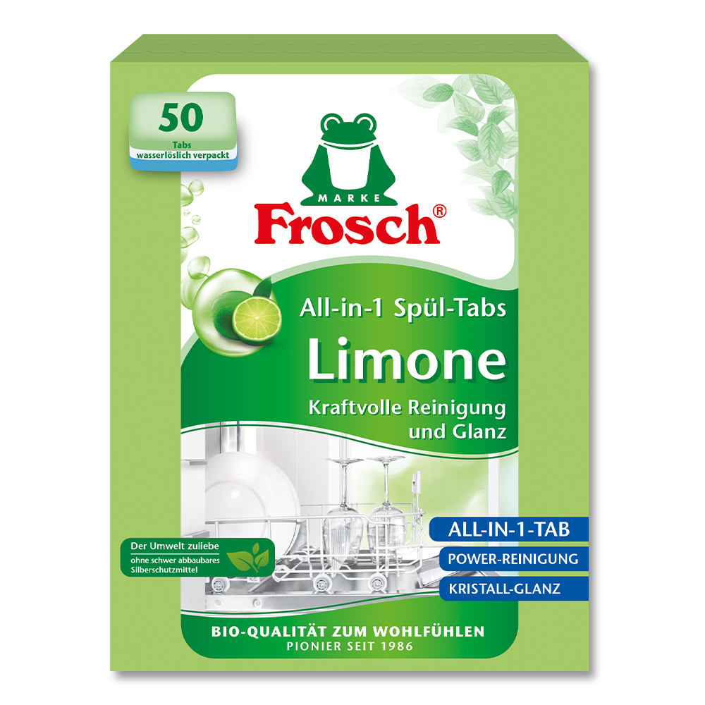 Frosch Limone All-in-1 Spül-Tabs Limone, 50 Stück