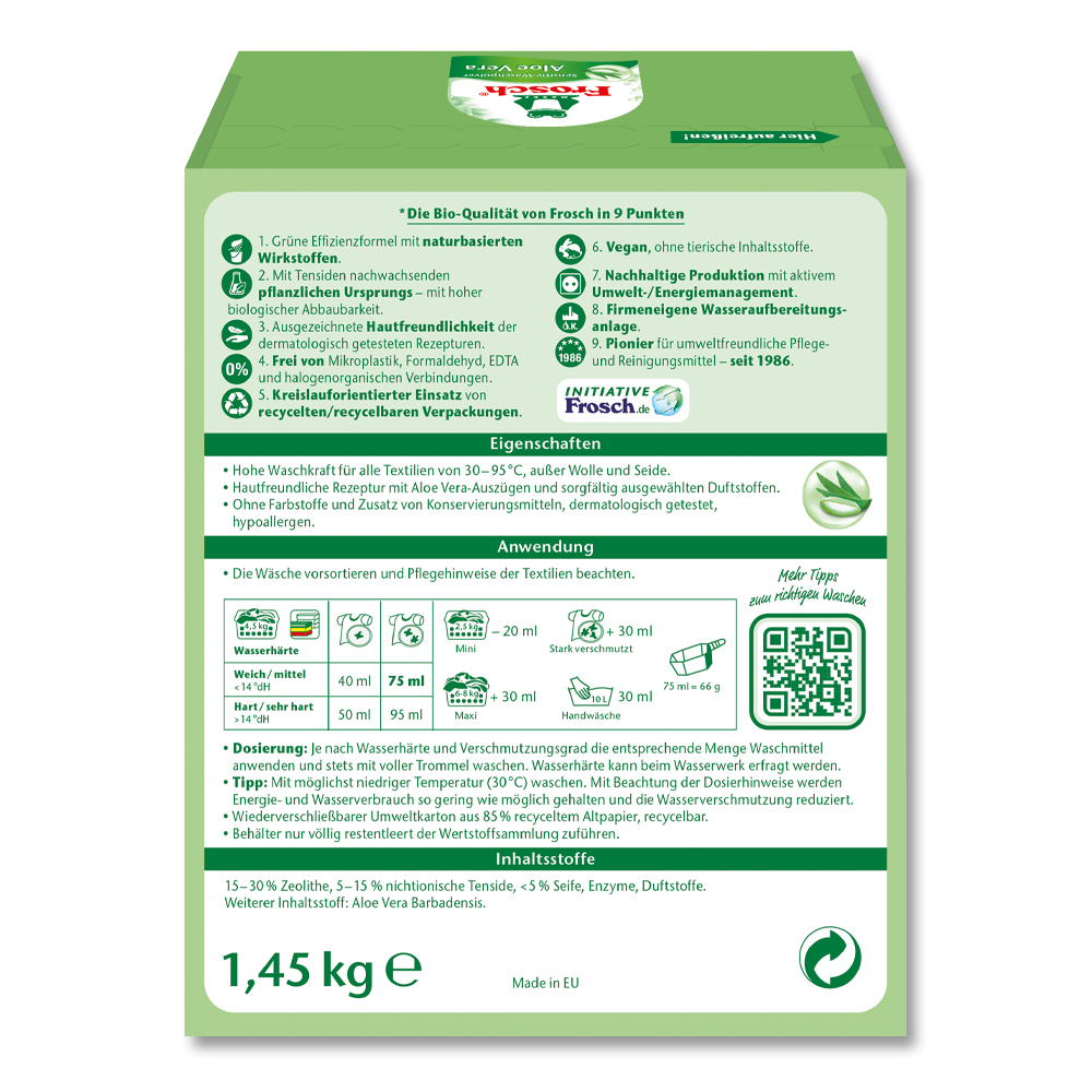 Frosch Aloe Vera Sensitiv-Waschpulver