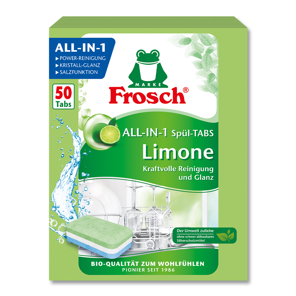 Frosch All-in-1 Spül-Tabs Limone, 50 Stück