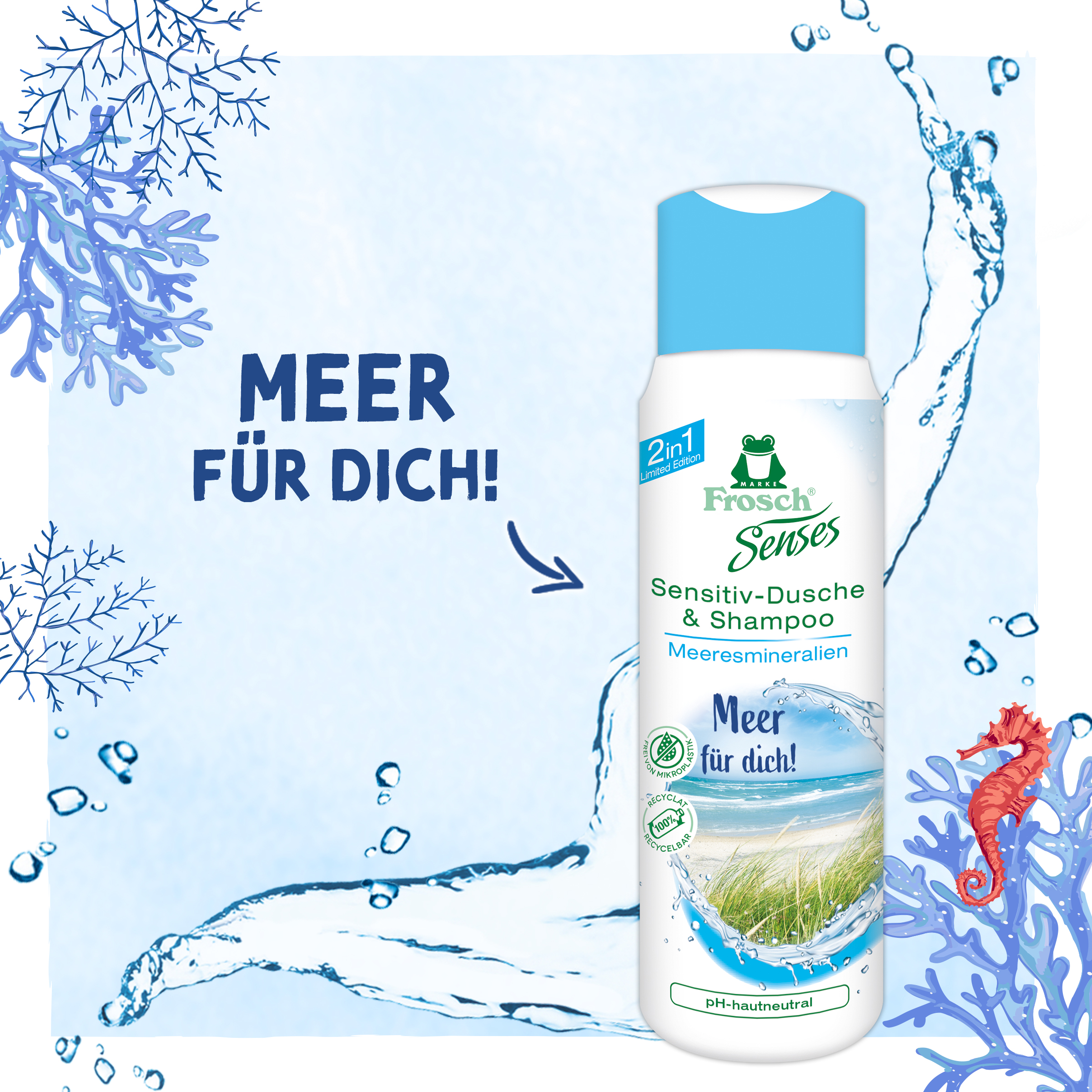 Frosch Sensitiv-Dusche & Shampoo Meeresmineralien