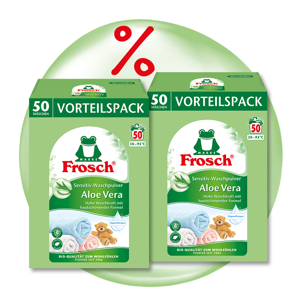 Family-Paket 100 Waschladungen - Sensitiv-Waschpulver Aloe Vera