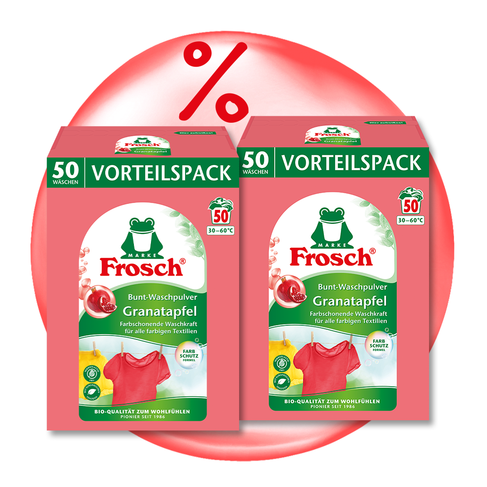 Family-Paket 100 Waschladungen - Bunt-Waschpulver Granatapfel