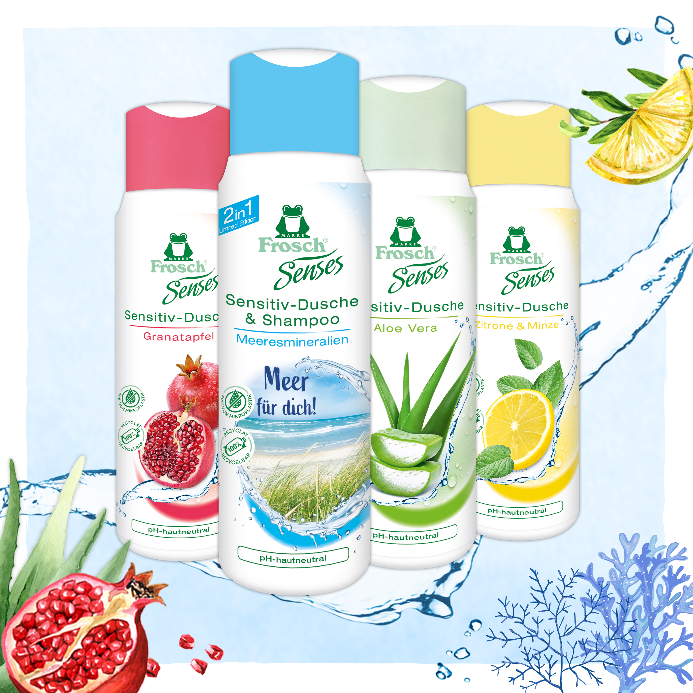 Frosch Sensitiv-Dusche & Shampoo Meeresmineralien