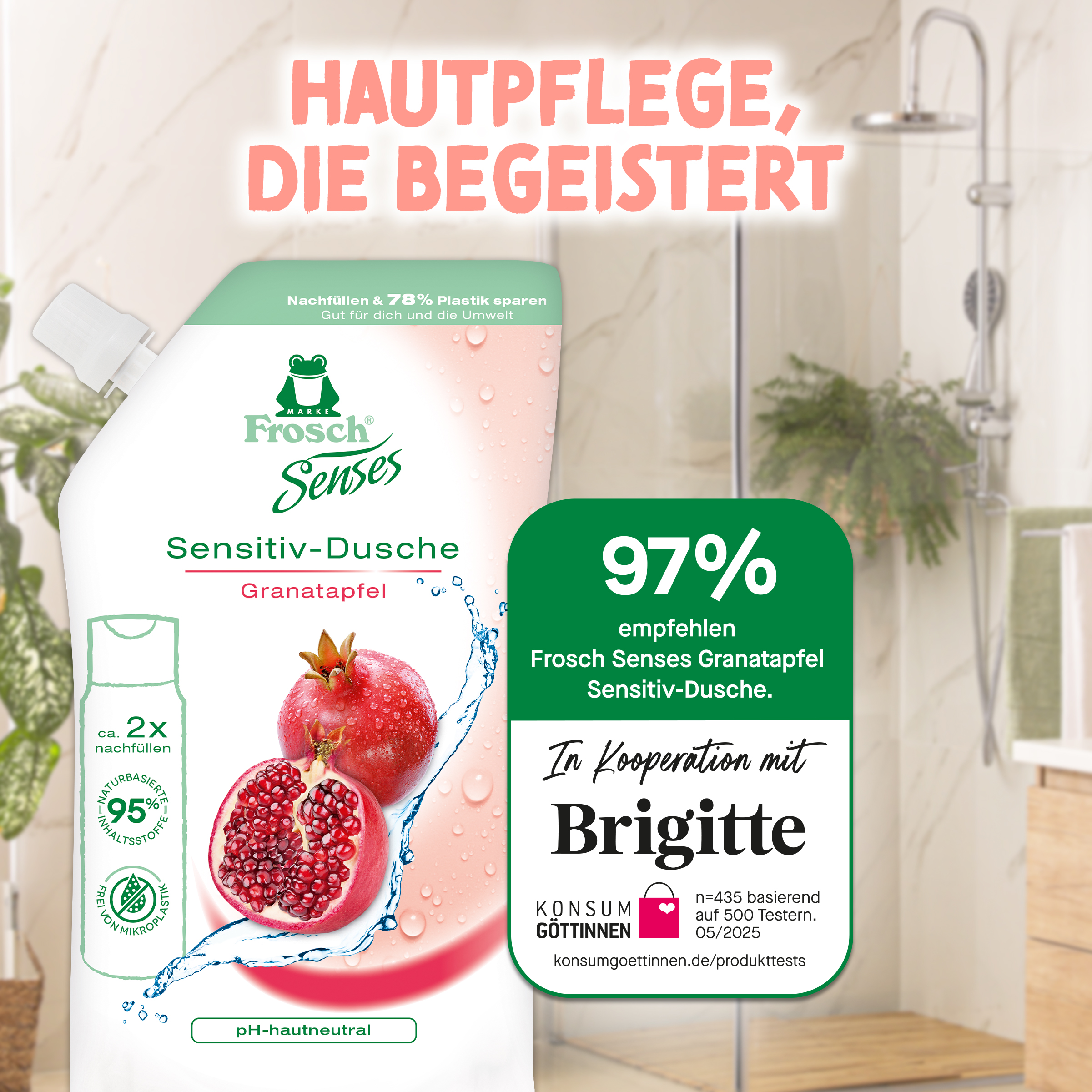 Frosch Sensitiv-Dusche Granatapfel Nachfüllbeutel
