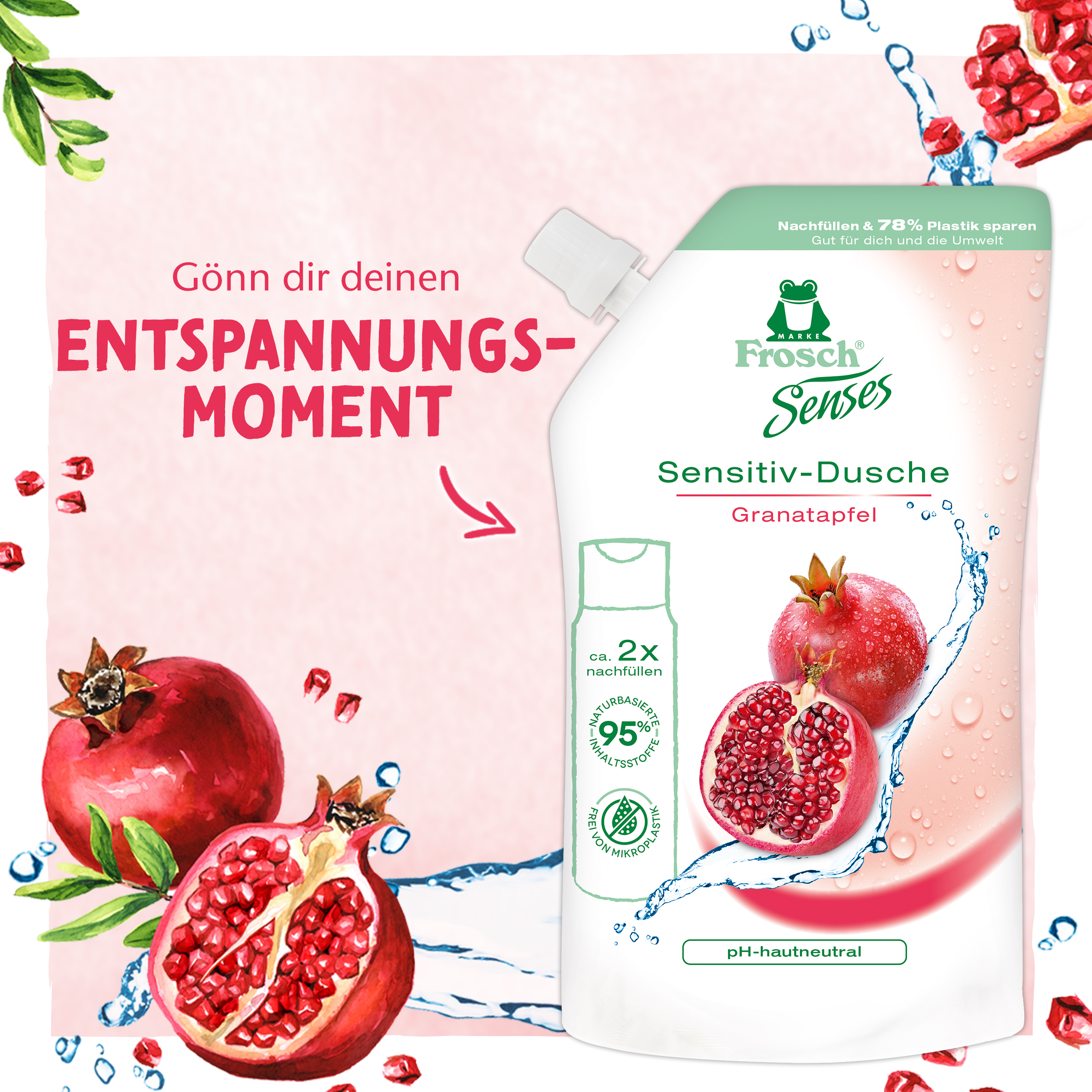 Frosch Sensitiv-Dusche Granatapfel Nachfüllbeutel