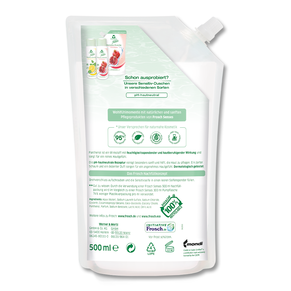 Frosch Sensitivseife Panthenol Nachfüllbeutel Frosch Sensitivseife Panthenol Nachfüllbeutel
